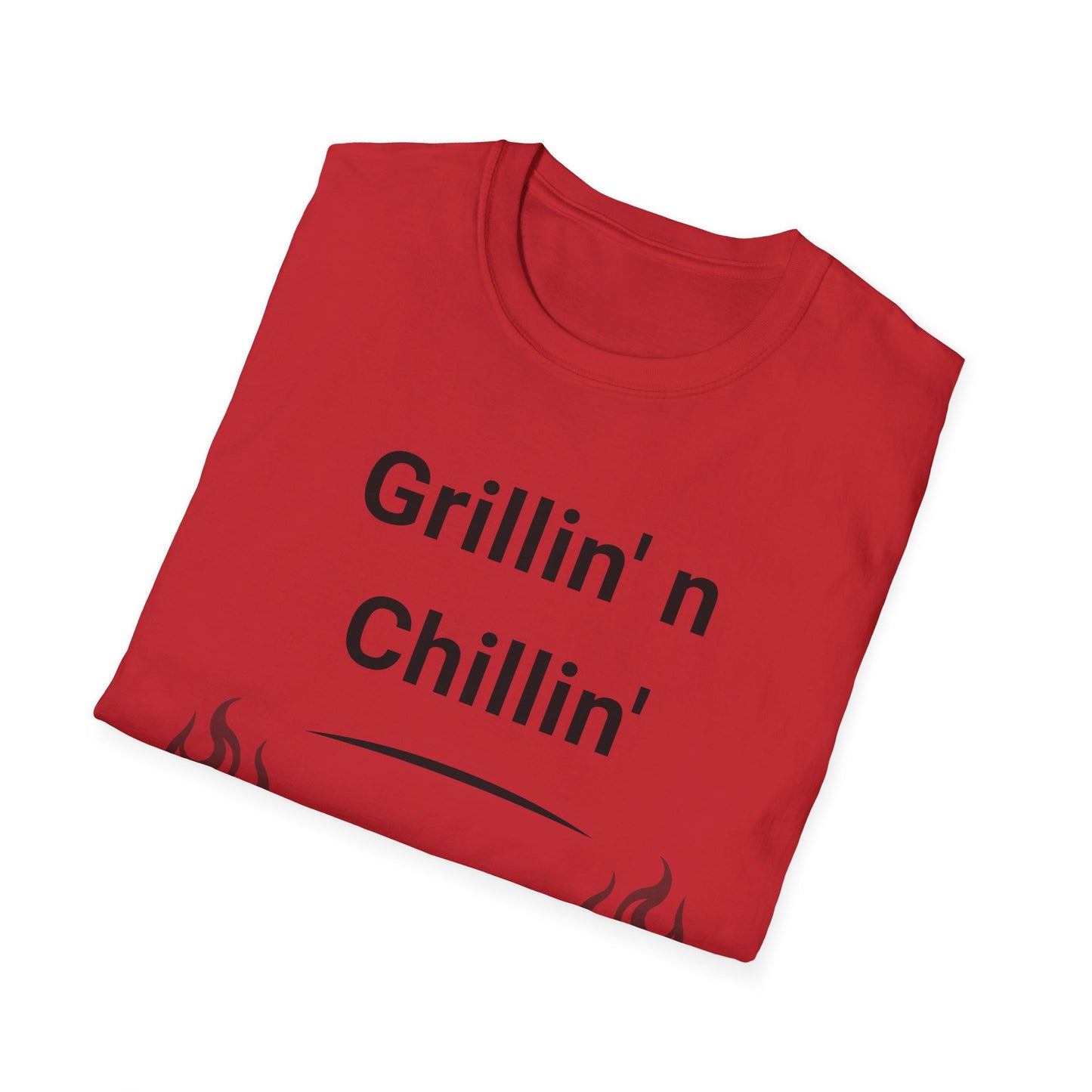 Grillin N Chillin Black Letter T Shirt Great Gift for Dad, Husband, and Men for Fathers day or any day.