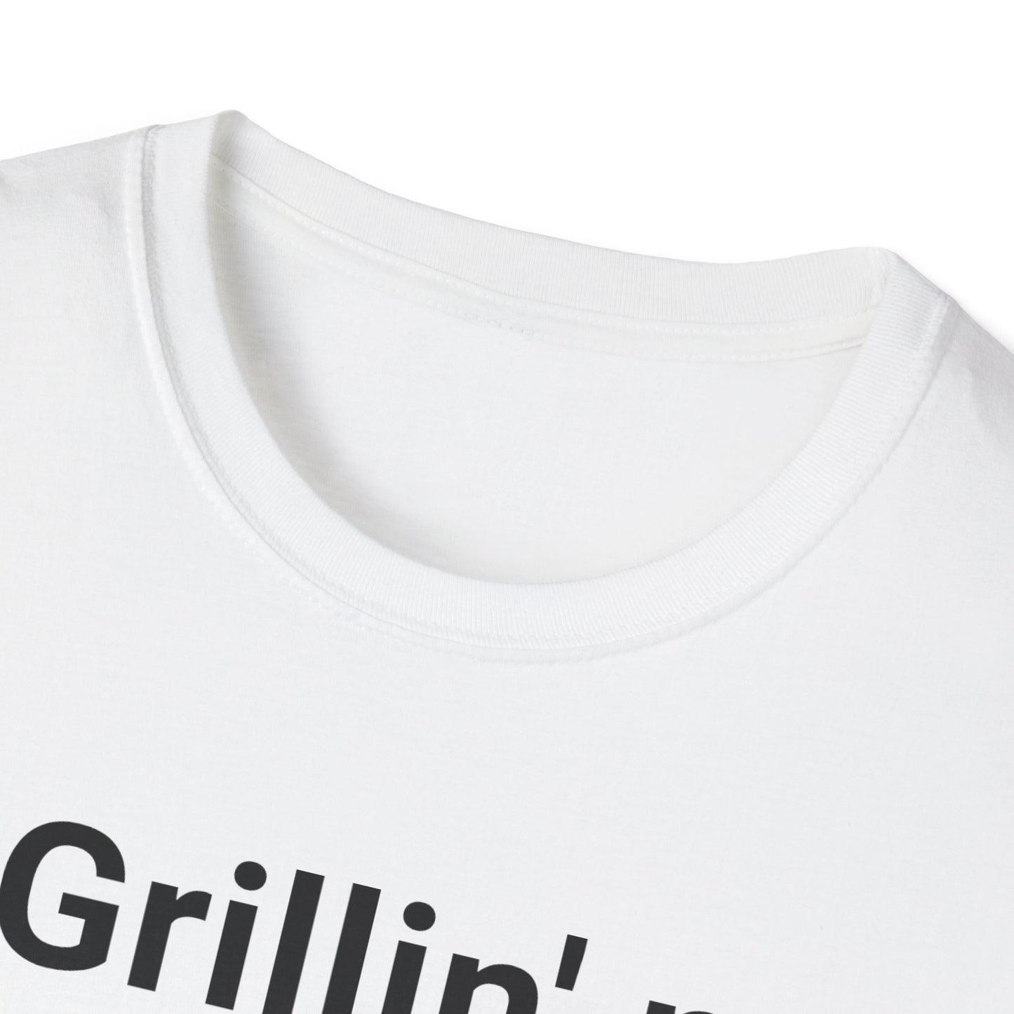 Grillin N Chillin Black Letter T Shirt Great Gift for Dad, Husband, and Men for Fathers day or any day.