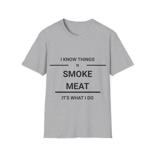 Black Letter Smoke Meat T Shirt Great Gift for Dad, Husband, and Men for Fathers day or any day.