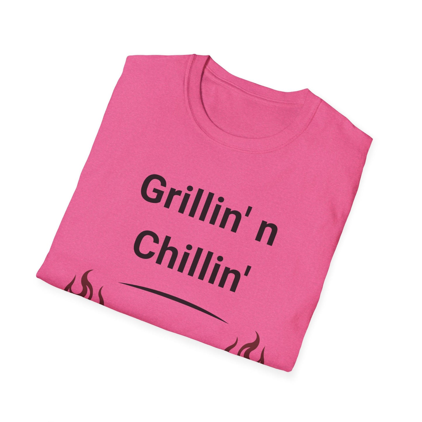 Grillin N Chillin Black Letter T Shirt Great Gift for Dad, Husband, and Men for Fathers day or any day.