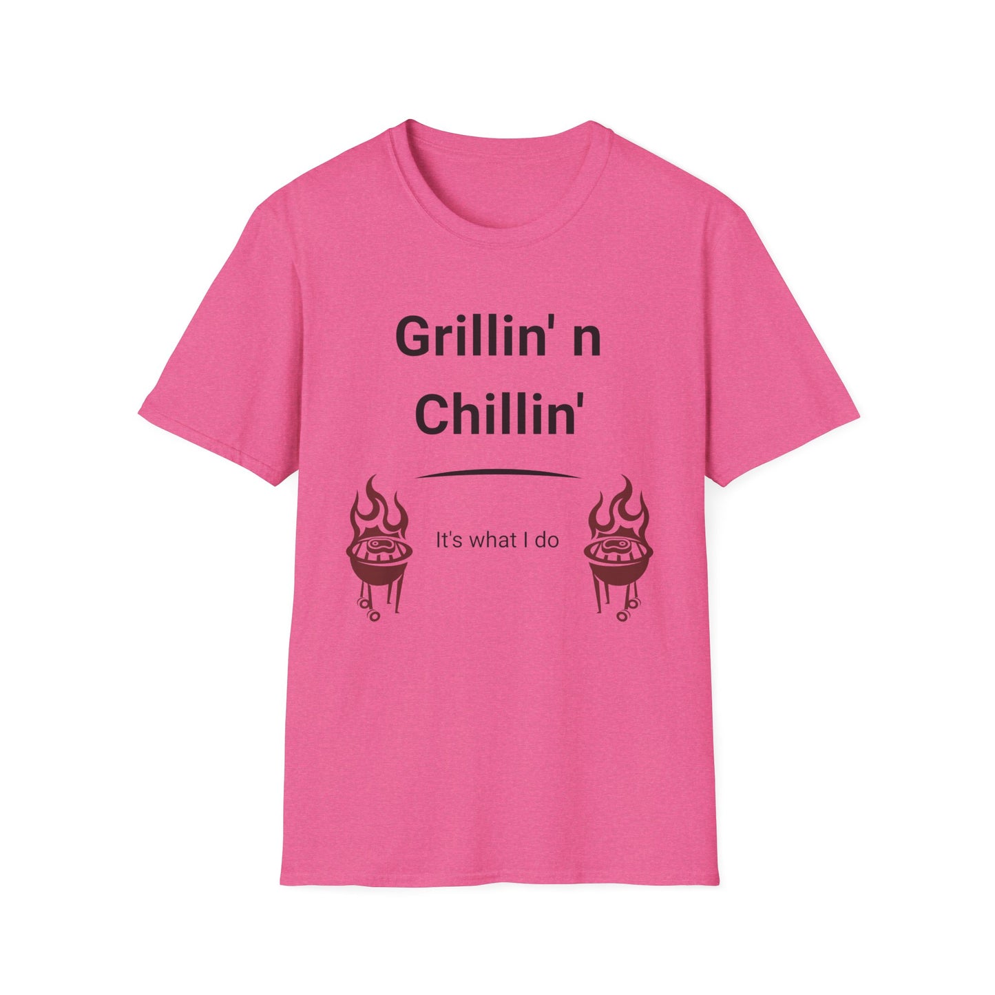 Grillin N Chillin Black Letter T Shirt Great Gift for Dad, Husband, and Men for Fathers day or any day.