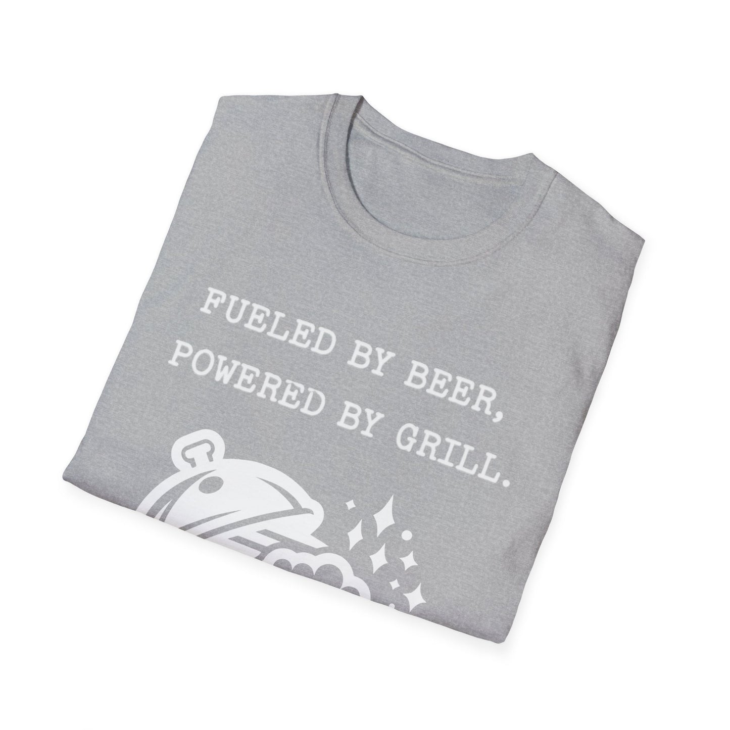 Beer Grill White Letter T Shirt Great Gift for Dad, Husband, and Men for Fathers day or any day.