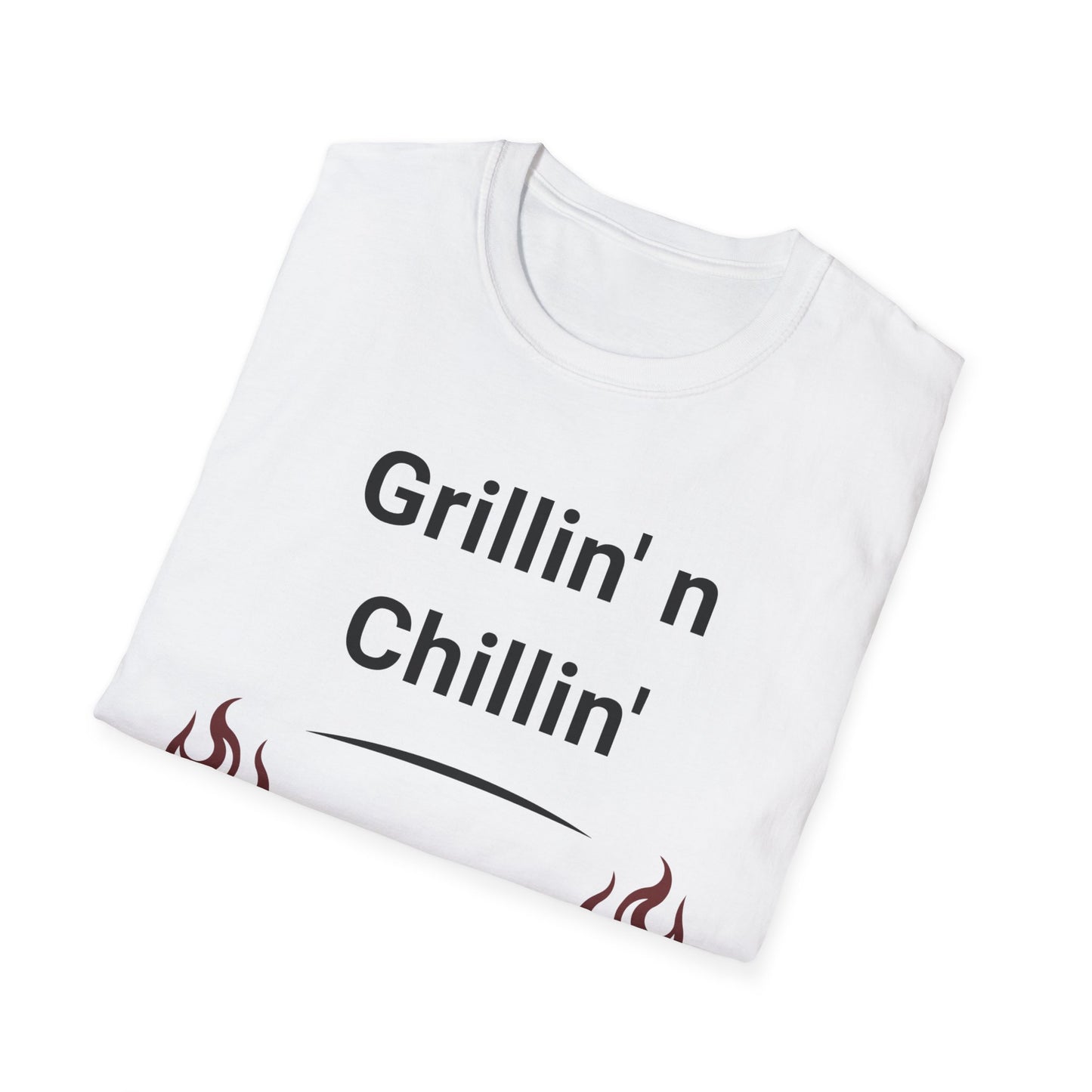 Grillin N Chillin Black Letter T Shirt Great Gift for Dad, Husband, and Men for Fathers day or any day.