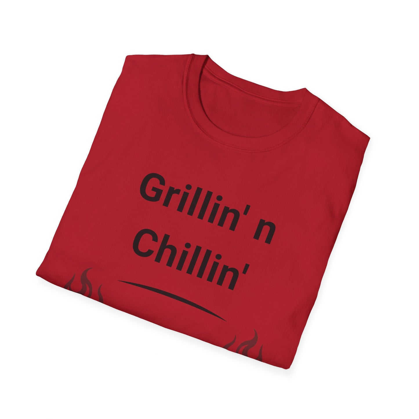 Grillin N Chillin Black Letter T Shirt Great Gift for Dad, Husband, and Men for Fathers day or any day.