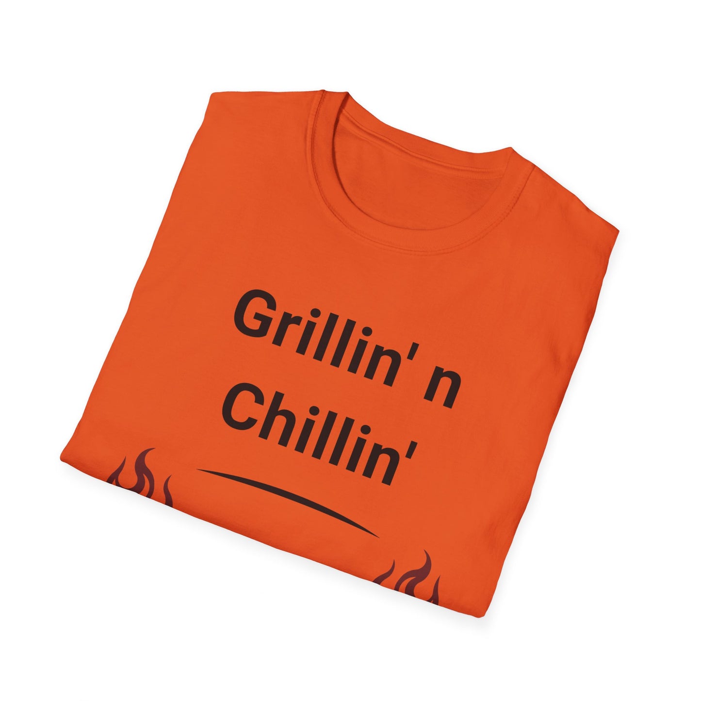 Grillin N Chillin Black Letter T Shirt Great Gift for Dad, Husband, and Men for Fathers day or any day.