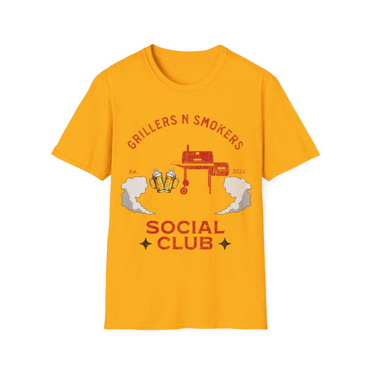 Grillin N Smokin Social Club. Multi Colered, Red Letter, great gift for the man/men in your life.